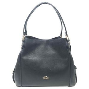Coach Black pebbled leather Edie